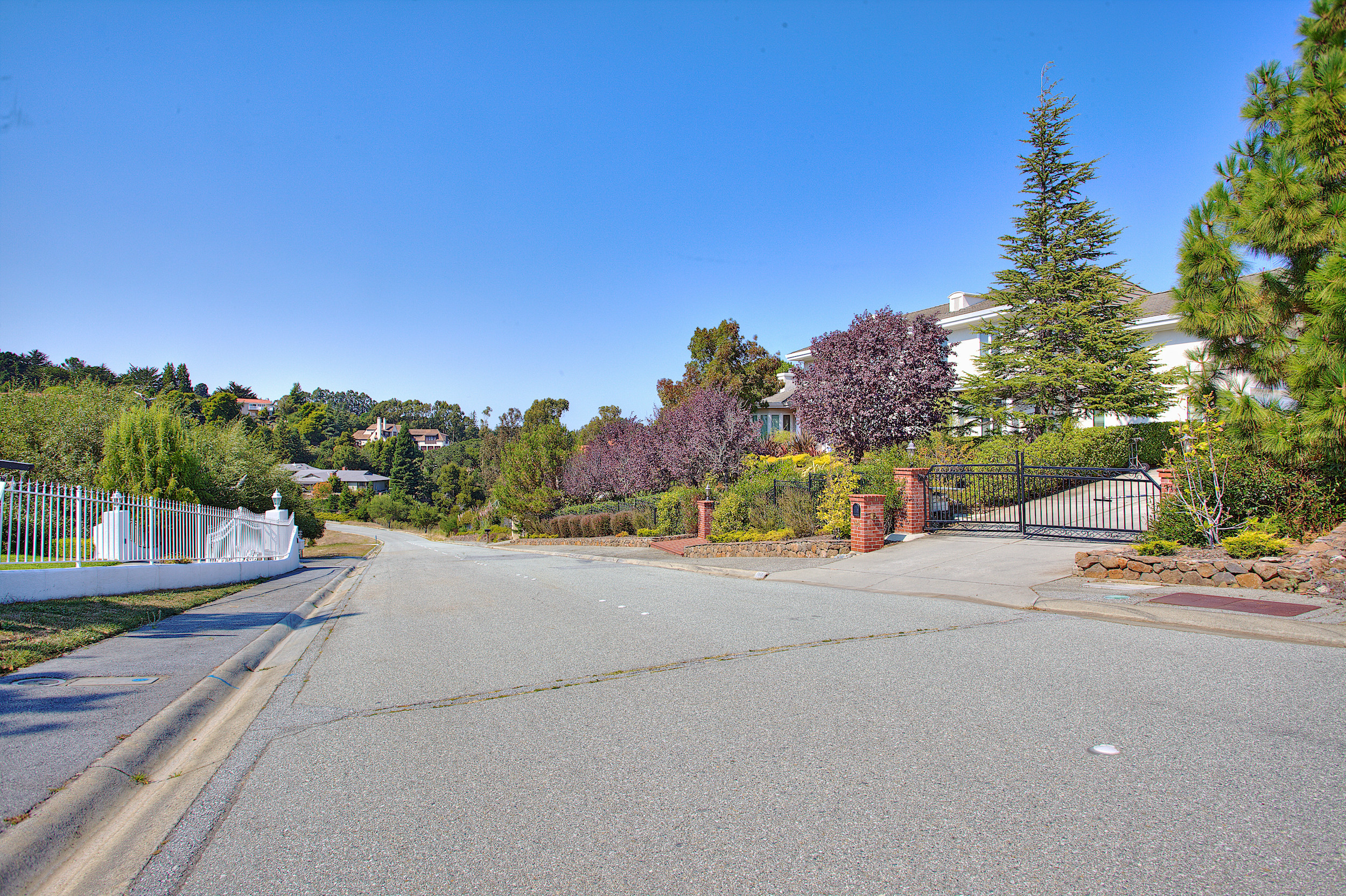 Street view in the Tobin Clarke Estate neighborhood in Hillsborough, CA